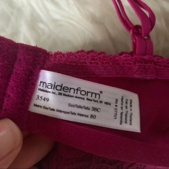 pink fuchsia lace Balconet bra by Maidenform, Sz 36C - Picture 9 of 13